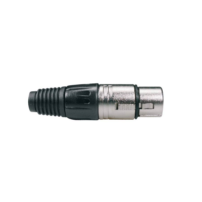 Boston XLR-3-FV xlr plug, female, 3-polig, nikkel, zwarte kabel huls