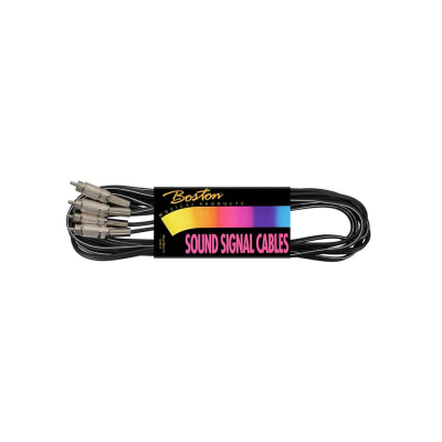 Boston AC-255-A audio kabel zwart, 0.90 meter, cable 4.0 mm, 2 rca m, 2 rca m (metaal)