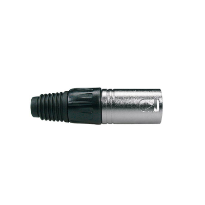 Boston XLR-3-MV xlr plug, male, 3-polig, nikkel, zwarte kabel huls