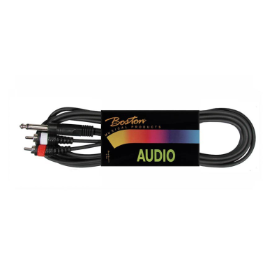 Boston BSG-290-9 audio kabel, zwart, 9 meter, 2x rca - jack mono