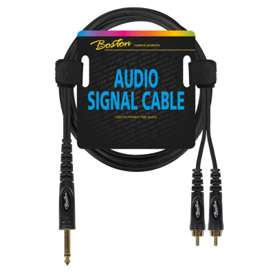 Boston AC-271-150 audio signal cable, 2x RCA to 6.3mm jack mono, 1.50 meter