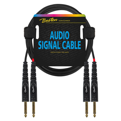 Boston AC-233-600 audio signal cable, 2x 6.3mm jack mono to 2x 6.3mm jack mono, 6.00 meter