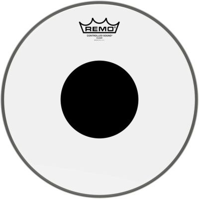 Remo CS-0312-10 12" CS Transparant Tom/ Snarevel met zwarte dot