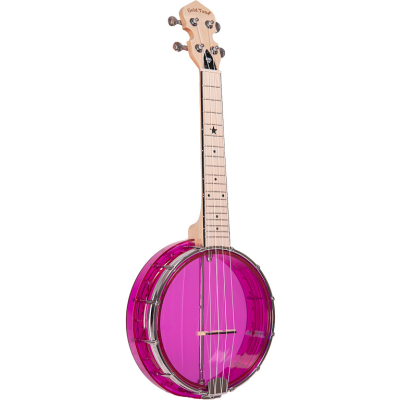 Gold tone LG-A Little Gem see-through concert banjo-ukulele, with bag, amethyst