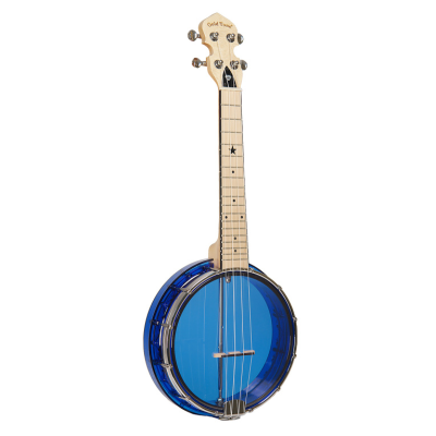 Gold tone LG-S Little Gem transparante concert banjo-ukulele, met hoes, saffier