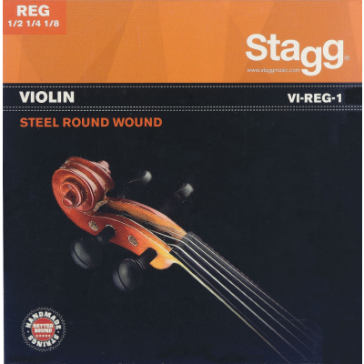 Stagg VI-REG-1 Jeu de cordes pour violon 1/2 & 1/4 & 1/8, acier filé, extra extra-light
