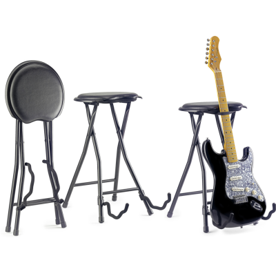 Stagg GIST-300 Foldable round stool with built-in guitar stand