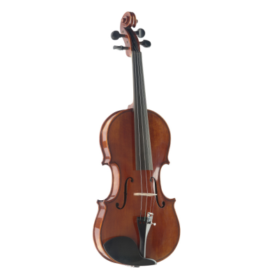 Stagg VN-4/4 HG 4/4 handgepolijst, massief Flamed Maple viool in zachte "Deluxe" koffer