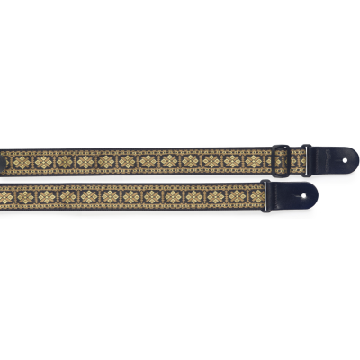 Stagg SWO-CRO YEL Woven nylon guitar strap with cross pattern
