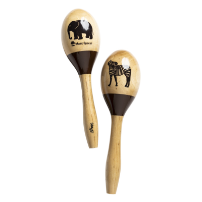 Stagg MRW-23 AFRICA Pair of oval wooden maracas, African finish, 23 cm (9")