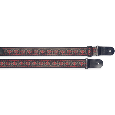Stagg SWO-CRO RED Woven nylon guitar strap with cross pattern