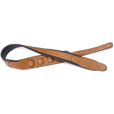 Stagg SPFL 40 HON Honey-coloured padded leatherette guitar strap with a triangular end