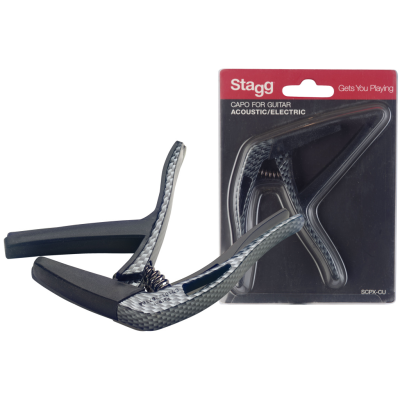 Stagg SCPX-CU CARBON Curved trigger capo for acoustic or electric guitar