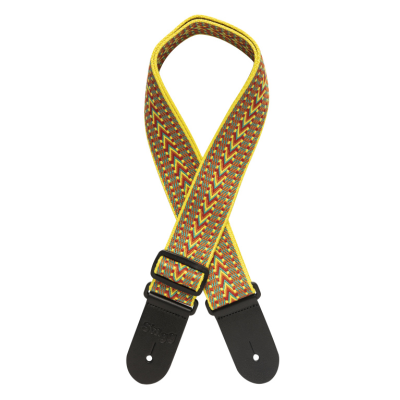 Stagg SWO COT RAF YEL Woven cotton guitar strap with rafter pattern