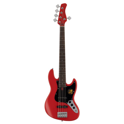 Sire Basses V3P 5/RS V3-Passive Series Marcus Miller Guitare basse passive 5 cordes rouge satiné