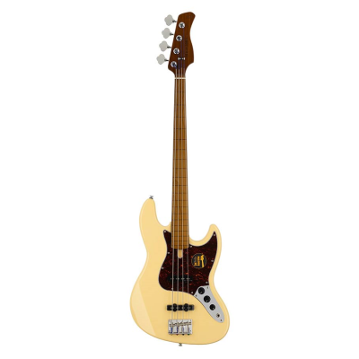 Sire Basses V5 A4F/VWH V5 Series Marcus Miller Guitare basse passive 4 cordes en aulne fretless vintage blanc