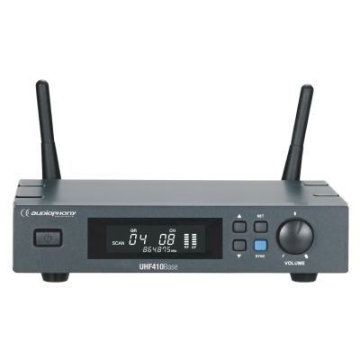 Audiophony UHF410-BASE-F5 True Diversity-ontvanger met Auto-Scan, sync functie en opbergtas - 500MHz range