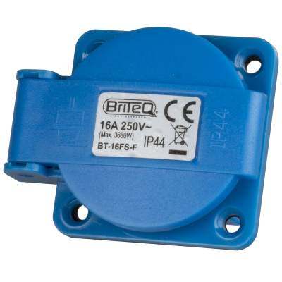 Hilec BT-16FS-F Blue socket with cover IP44, 230V/16A FRA/BEL