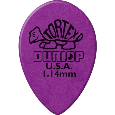 Dunlop 423R114 Médiator Tortex Small Tear Drop 1.14mm Sachet of 36