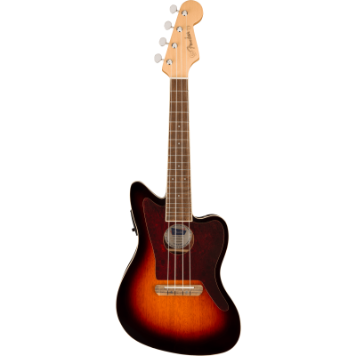 Fender Fullerton Jazzmaster® Uke, Walnut Fingerboard, Tortoiseshell Pickguard, 3-Color Sunburst