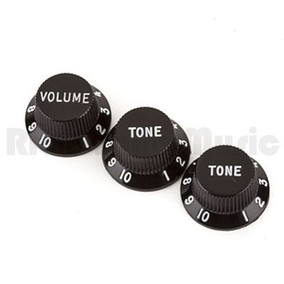 Fender knobs strat black 1 vol/2 tone