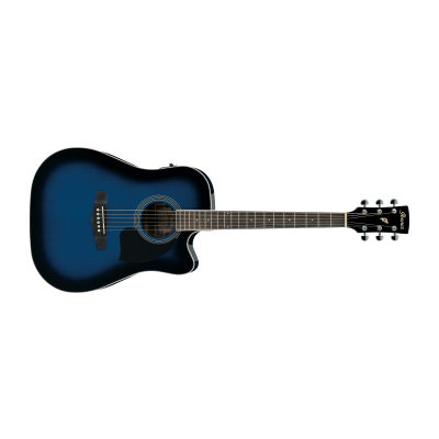 Ibanez PF15ECE Transparent Blue Sunburst High Gloss Electro-Akoestische gitaar