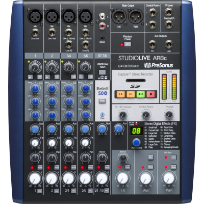 PreSonus StudioLive AR8c Analog Mixer, Blue, 230-240V EU