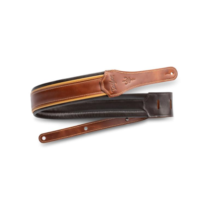 Taylor  Century Strap,Med Brown Leather,2.5" Med Brown/Butterscotch/Black