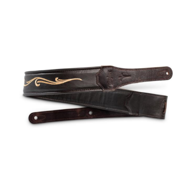 Taylor Taylor Spring Vine 2.5" Embroidered Leather Guitar Strap - Chocolate Brown